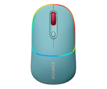 Myszka bezprzewodowa CANYON MW-22 2w1 RGB Niebieska